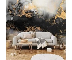 Artgeist Fototapetas - Gold Explosions - an Abstract Pattern Inspired by Marble