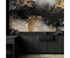Artgeist Fototapetas - Gold Explosions - an Abstract Pattern Inspired by Marble