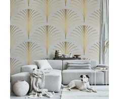 Artgeist Fototapetas - Gold Linear Pattern on Marble Background