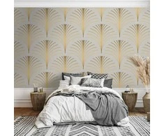 Artgeist Fototapetas - Gold Linear Pattern on Marble Background