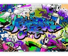 Artgeist Fototapetas - Graffiti: violet theme