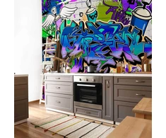 Artgeist Fototapetas - Graffiti: violet theme