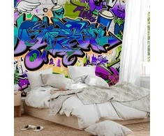 Artgeist Fototapetas - Graffiti: violet theme