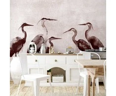 Artgeist Fototapetas - Herons painted with ink