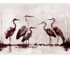 Artgeist Fototapetas - Herons painted with ink