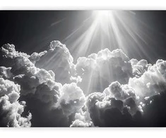 Artgeist Fototapetas - Hope in the Clouds: Inspiring Rays of the Sun – Awaken Emotions