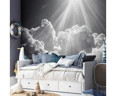Artgeist Fototapetas - Hope in the Clouds: Inspiring Rays of the Sun – Awaken Emotions