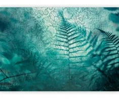 Artgeist Fototapetas - In a forest retreat - abstract composition with ferns and patterns
