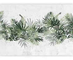 Artgeist Fototapetas - Jungle and žalias plume - large tropical leaves on a baltas background
