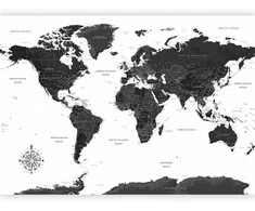 Artgeist Fototapetas - Juodas and Baltas Map