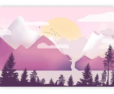 Artgeist Fototapetas - Landscape at Sunset - Third Variant