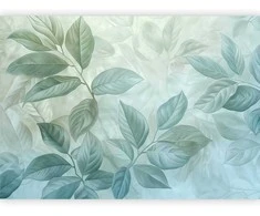 Artgeist Fototapetas - Large Leaves in Shades of Žalias-Mint: Botanical Motif