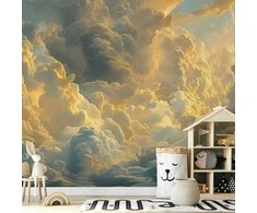 Artgeist Fototapetas - Last Breath of the Day: Clouds Illuminated by Evening Glow