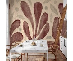 Artgeist Fototapetas - Leaves and spots – large vibrant shapes inspired by Matisse