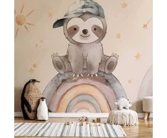 Artgeist Fototapetas - Little Sloth Among Stars and Rainbows