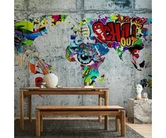 Artgeist Fototapetas - Map - Graffiti
