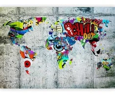 Artgeist Fototapetas - Map - Graffiti