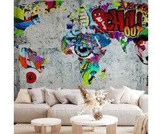 Artgeist Fototapetas - Map - Graffiti