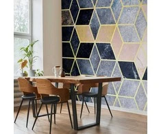 Artgeist Fototapetas - Mėlyna Geometric Pattern