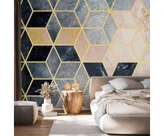 Artgeist Fototapetas - Mėlyna Geometric Pattern