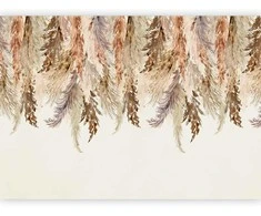 Artgeist Fototapetas - Minimalist boho landscape - dangling leaves in beige colours