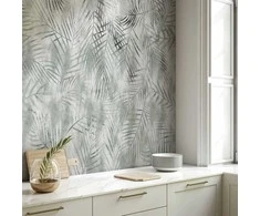 Artgeist Fototapetas - Minimalist landscape - nature motif with pilkas exotic leaves