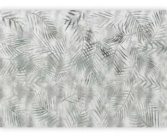 Artgeist Fototapetas - Minimalist landscape - nature motif with pilkas exotic leaves