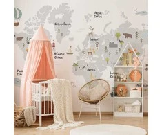 Artgeist Fototapetas - Minimalist Map for Children's Room