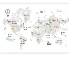 Artgeist Fototapetas - Minimalist Map for Children's Room