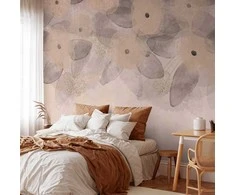 Artgeist Fototapetas - Minimalist meadow - patterns on a delicate beige textured background