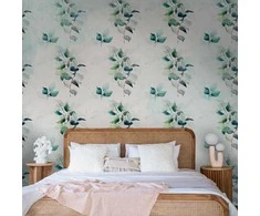 Artgeist Fototapetas - Mint nature - uniform pattern in floral motif with žalias leaves