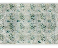 Artgeist Fototapetas - Mint tones - žalias leaf bouquets on a retro patterned background