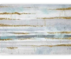 Artgeist Fototapetas - Modernist background - abstract stripes pattern with auksinis patterns