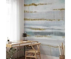 Artgeist Fototapetas - Modernist background - abstract stripes pattern with auksinis patterns
