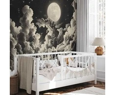 Artgeist Fototapetas - Moon and Stars Singing Among the Great Clouds