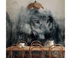 Artgeist Fototapetas - Mountain Predator (Juodas and Baltas)