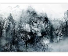Artgeist Fototapetas - Mountain Predator (Juodas and Baltas)