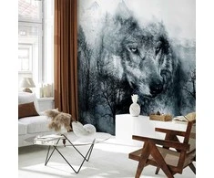 Artgeist Fototapetas - Mountain Predator (Juodas and Baltas)
