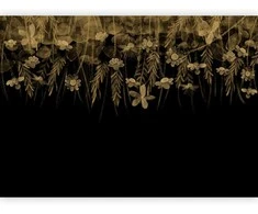 Artgeist Fototapetas - Nature landscape - juodas abstract nature motif with flowers in sepia