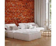 Artgeist Fototapetas - Old wall – retro-style red brick wall