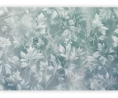 Artgeist Fototapetas - Ornaments in Worn Muted Turquoises: Delicate Plant Pattern