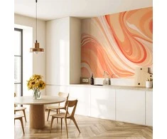 Artgeist Fototapetas - Peach Abstraction - Abstraction with Smoothly Transitioning Colors in Oranžinis Tones