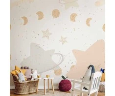 Artgeist Fototapetas - Phases of the Moon Among Stardust