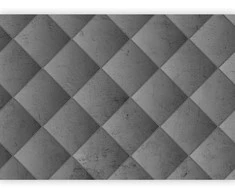 Artgeist Fototapetas - Pilkas symmetry - geometric pattern in concrete pattern with light joints