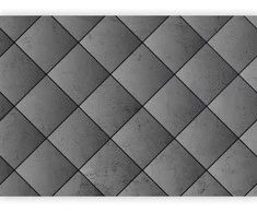 Artgeist Fototapetas - Pilkas symmetry - geometric pattern in concrete pattern with juodas joints