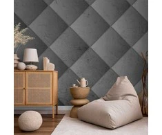 Artgeist Fototapetas - Pilkas symmetry - geometric pattern in concrete pattern with light joints