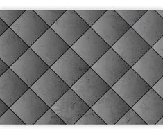 Artgeist Fototapetas - Pilkas symmetry - geometric pattern in concrete pattern with juodas joints