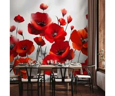 Artgeist Fototapetas - Poppies in the Moonlight