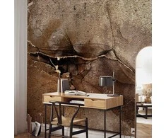 Artgeist Fototapetas - Rock abstraction - ruda and beige pattern in the style of cracked stone