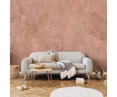 Artgeist Fototapetas - Rožinė reed - solid background with textured vertical stripes with pattern